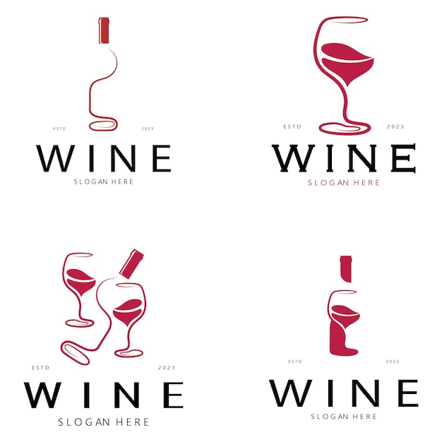 Modèle de conception de logo de vin illustration vectorielle d'icône vecteur