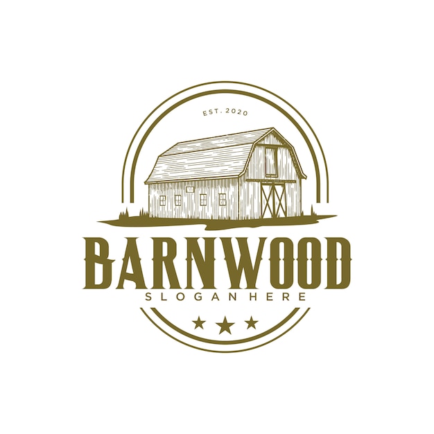 Modèle De Conception De Logo Vintage Barnwood