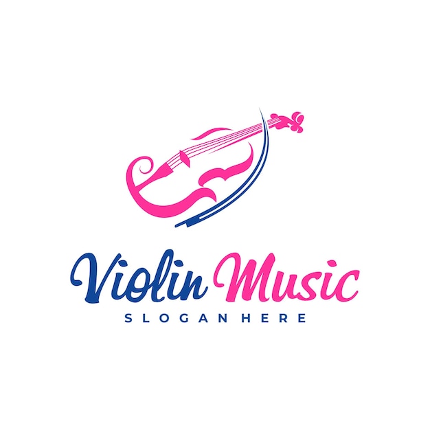 Modèle de conception de logo de violon Illustration vectorielle de logo de violon créatif