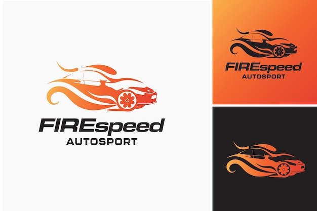 Vecteur modèle de conception de logo de voiture de vitesse de feu