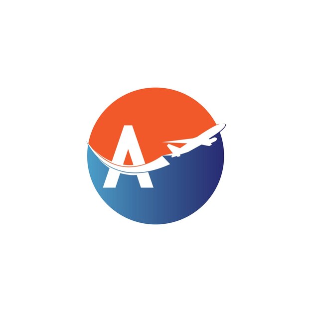 Vecteur modèle de conception de logo de voyage aérien lettre a-vecteur