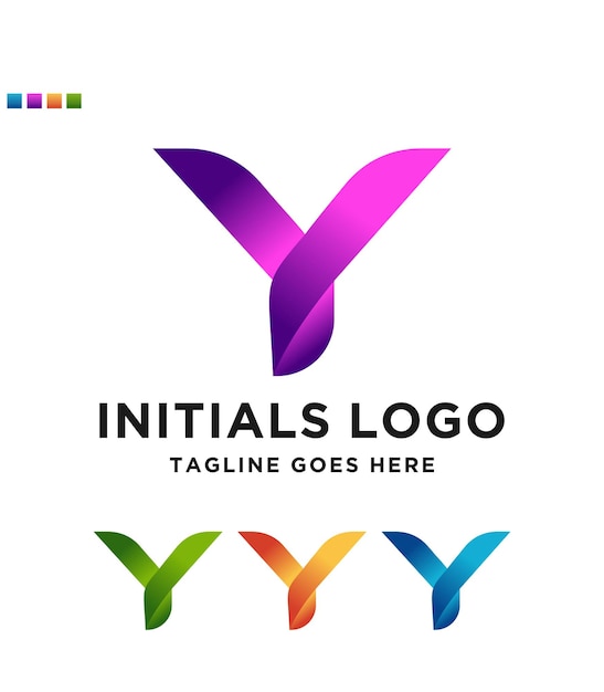 Modèle De Conception De Logo Y Initial De Lettre Minimale. Illustration De Logo Vectoriel