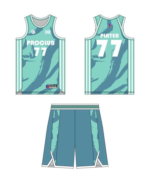 Vecteur modèle de conception de maillot de basket-ball maquette de conception d'uniforme de basket-bal vecteur de sublimation de conception de vêtements sportifs idées de maillots de basketball