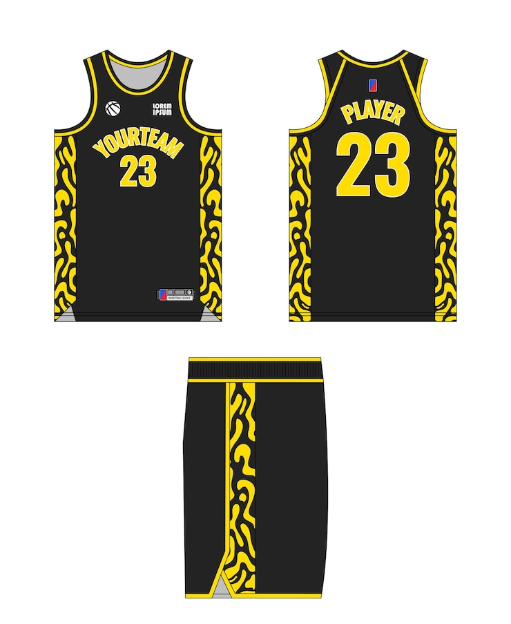 Vecteur modèle de conception de maillot de basket-ball maquette de conception d'uniforme de basket-bal vecteur de sublimation de conception de vêtements sportifs idées de maillots de basketball