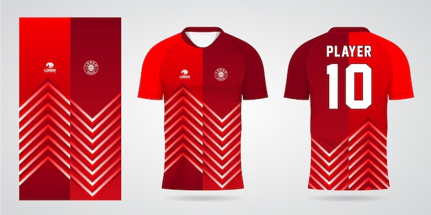 Modèle De Conception De Maillot De Chemise De Sport Rouge