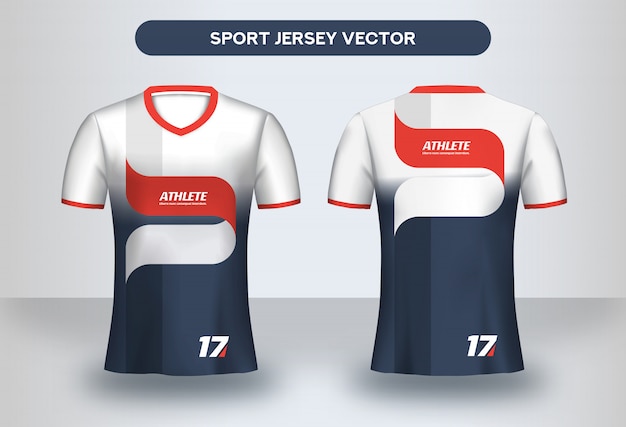 Vecteur modèle de conception de maillot de football. conception d'entreprise, t-shirt uniforme de club de football vue avant et arrière.