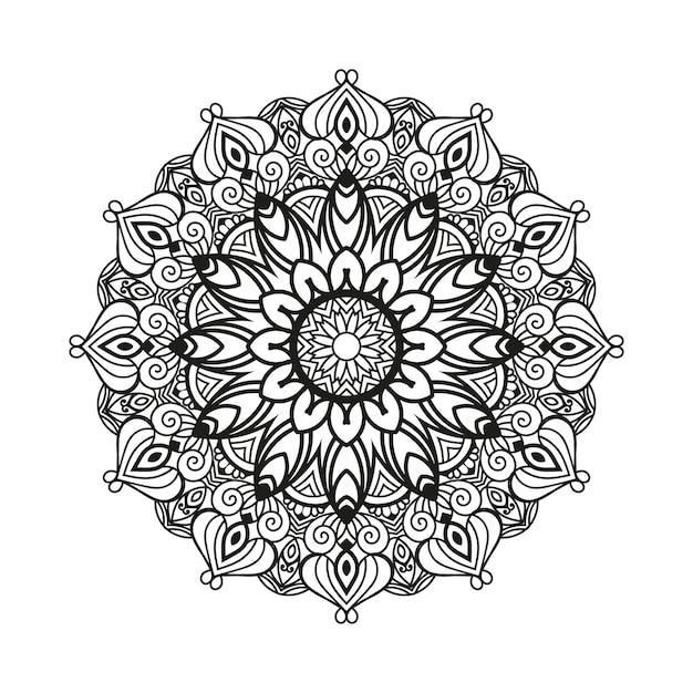 Modèle De Conception De Mandala Avec Fond Blanc