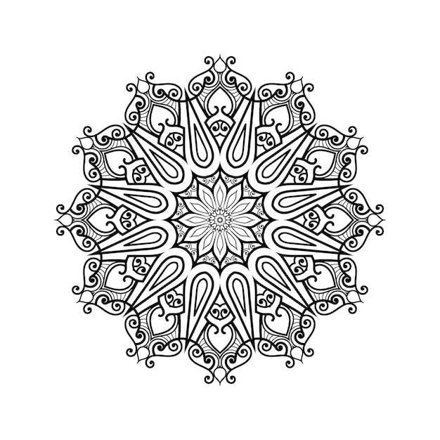 Modèle De Conception De Mandala Avec Fond Blanc