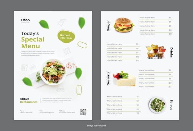Vecteur modèle de conception de menu de belle nourriture vectorielle gratuite
