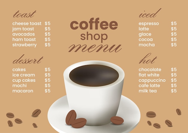 Modèle De Conception De Menu De Café