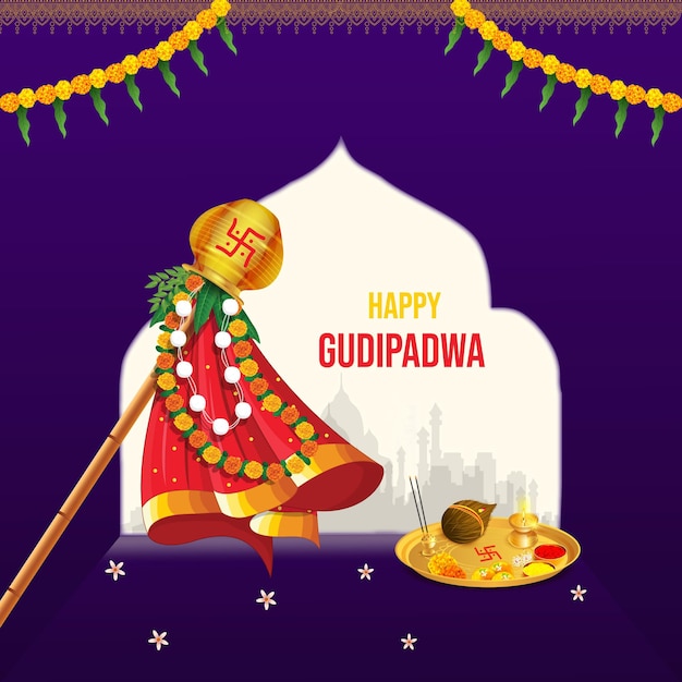 Vecteur le modèle de conception de messages sur les médias sociaux de gudipadwa 2