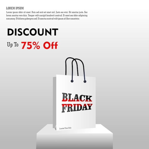 Modèle de conception minimaliste moderne de Black Friday Sale pour la promotion de publicités sociales et de mode sur le Web