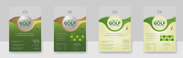 Vecteur modèle de conception de mise en page golf flyer vector pour un tournoi ou un championnat d'événement sportif extrême