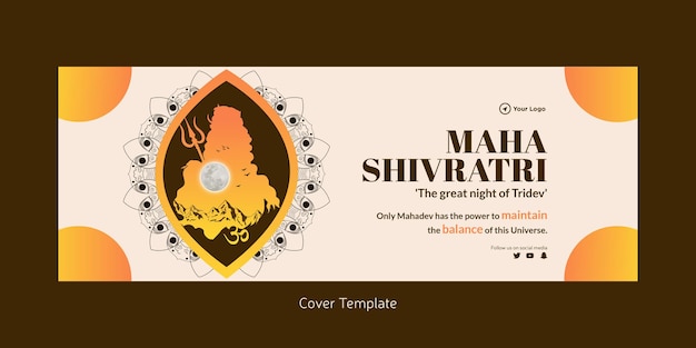 Vecteur modèle de conception de page de couverture du festival indien maha shivratri