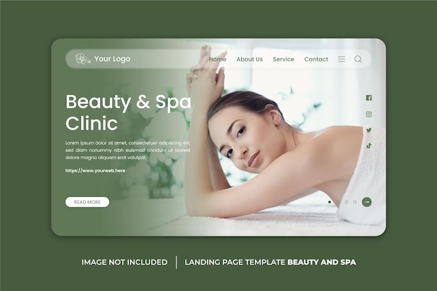 Modèle de conception de page de destination beauté et spa