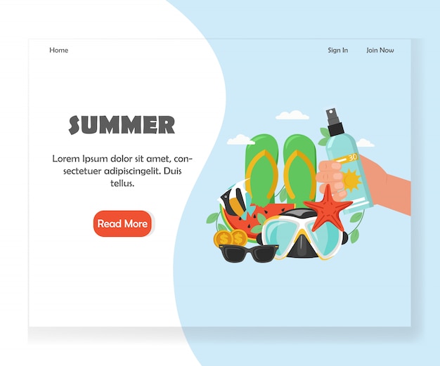 Modèle De Conception De Page De Destination Pour Site Web D'été