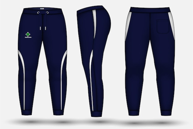 Vecteur modèle de conception de pantalon de pantalon et illustration de mode technique pour la conception de pantalons et de pantalons de survêtement