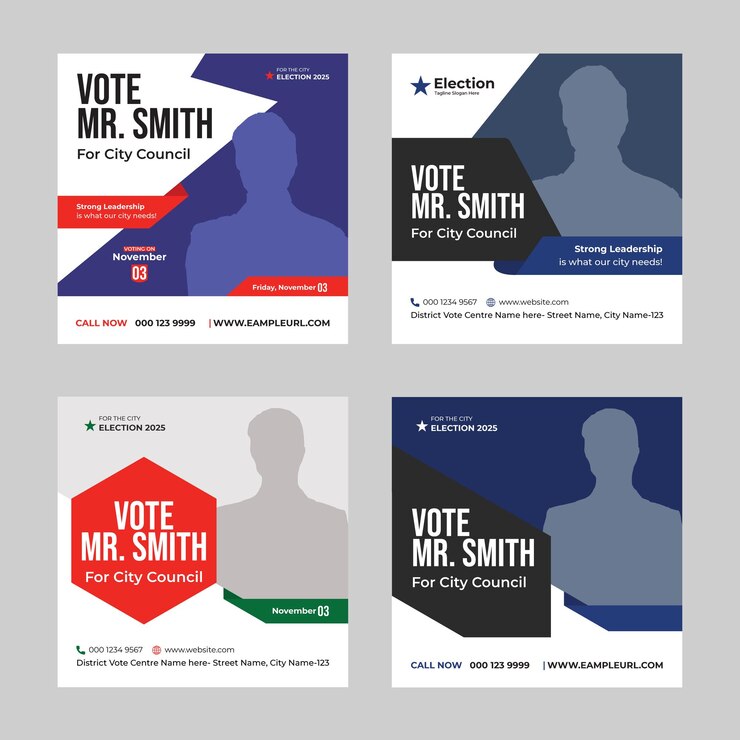 Vecteur modèle de conception de post et de bannière web sur les médias sociaux pour les élections politiques