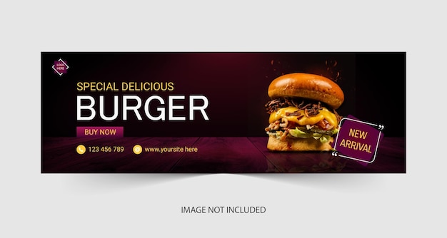 Vecteur modèle de conception de post instagram super délicieux burger