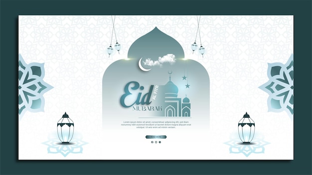 Modèle de conception de post sur les médias sociaux du festival islamique de l'Aïd