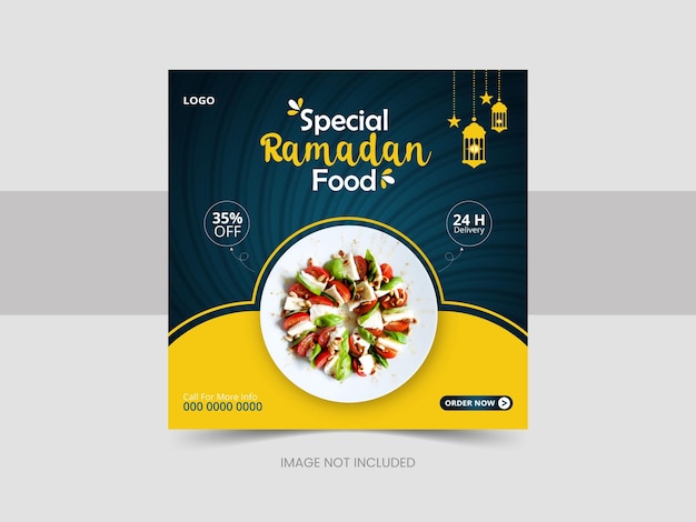 Modèle de conception de post sur les réseaux sociaux de restauration rapide pour un restaurant
