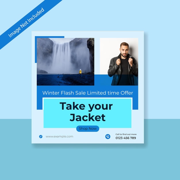 Vecteur modèle de conception de poste de médias sociaux de vente de mode d'hiver. conception créative et bannière web d'hiver.