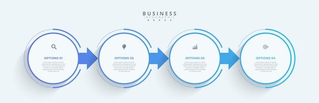 Modèle De Conception Pour Les étiquettes D'infographies Vectorielles Avec Des Icônes Et 4 Options Ou étapes Adapté Pour Le Processus