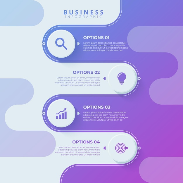 Modèle De Conception Pour Les étiquettes D'infographies Vectorielles Avec Des Icônes Et 4 Options Ou étapes Adapté Pour Le Processus