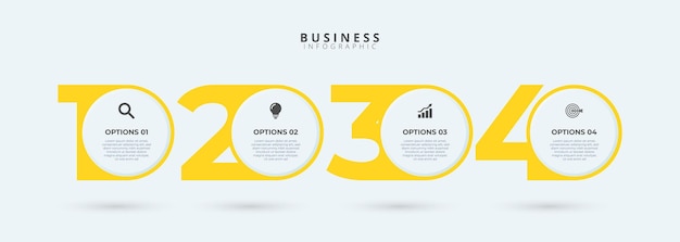 Vecteur modèle de conception pour les étiquettes d'infographies vectorielles avec des icônes et 4 options ou étapes adapté pour le processus