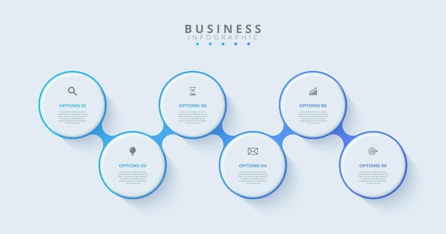 Vecteur modèle de conception pour les étiquettes d'infographies vectorielles avec des icônes et 6 options ou étapes adapté pour le processus