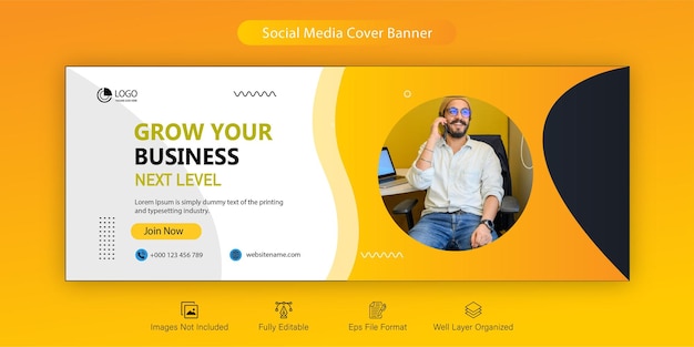 Modèle de conception de publication de bannière de couverture facebook de médias sociaux de marketing d'entreprise créative