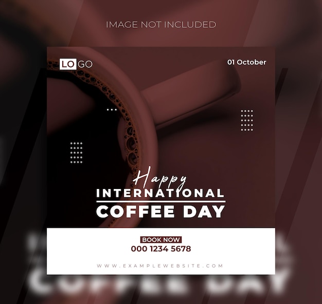 Vecteur modèle de conception de publication instagram de la journée internationale du café