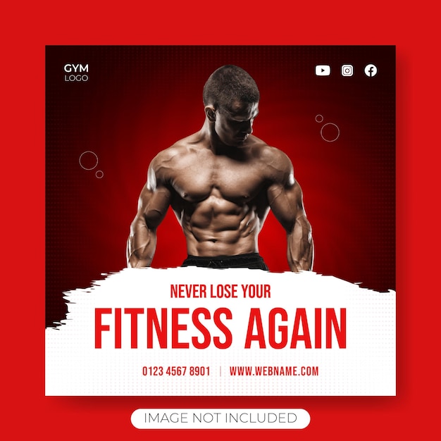 Modèle de conception de publication Instagram et médias sociaux d'entraînement physique professionnel Gym