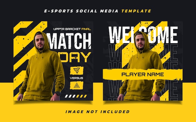 Modèle De Conception De Publication Sur Les Médias Sociaux Du Jour Du Match De Jeu Esports