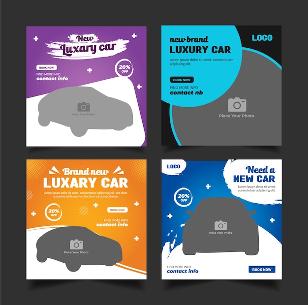 Modèle de conception de publication de médias sociaux de location de voitures bannière web carrée Conception de couverture de bannière de publication Instagram