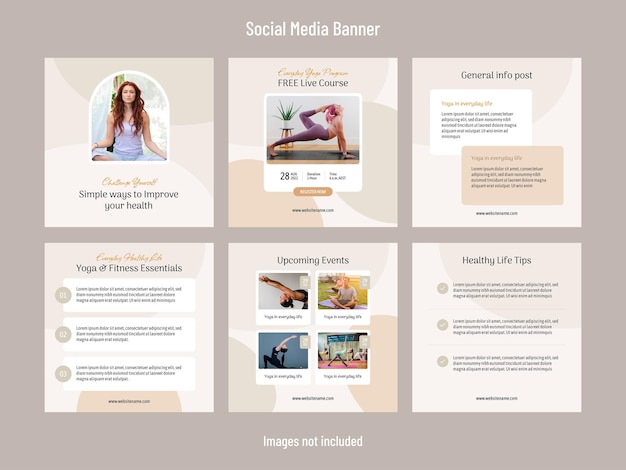 Modèle De Conception De Publication Sur Les Médias Sociaux De Yoga Et De Fitness Ou De Vie Saine