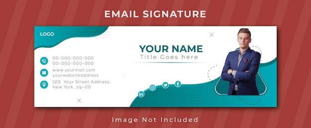 Vecteur modèle de conception de signature d'e-mail d'entreprise