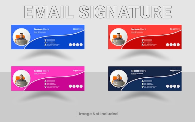 Modèle de conception de signature d'e-mail Signature d'e-mail Vecteur de signature d'e-mail
