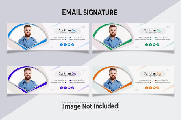 Vecteur modèle de conception de signature électronique colorée