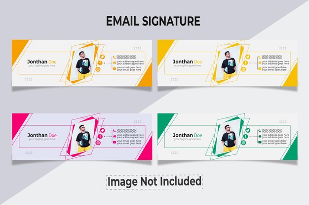 Vecteur modèle de conception de signature électronique colorée