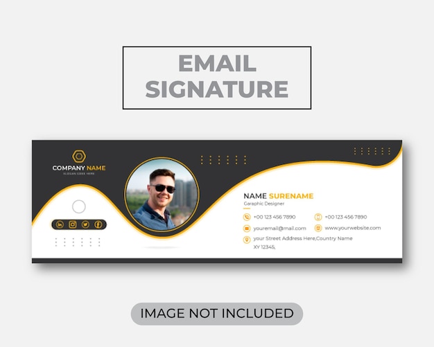 Modèle De Conception De Signature Et De Pied De Page D'e-mail Moderne