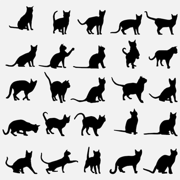 modèle de conception de silhouette de chat bengal