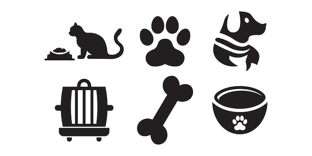 Modèle de conception de la silhouette de l'icône de l'animal de compagnie