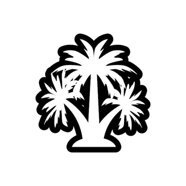 Vecteur modèle de conception de la silhouette de l'icône du palmier isolé