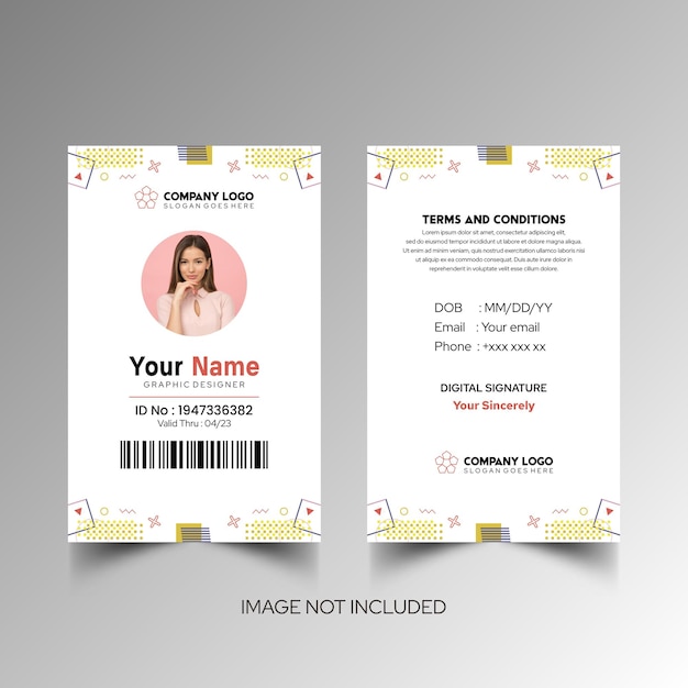 Modèle de conception simple du nom et de la carte d'identité 5