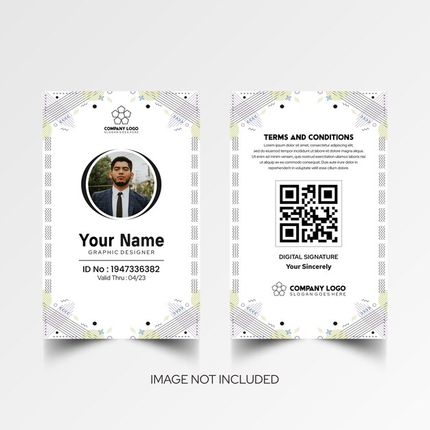 Modèle de conception simple du nom et de la carte d'identité 7