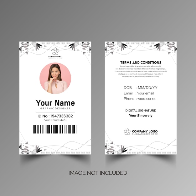 Modèle de conception simple du nom et de la carte d'identité 7