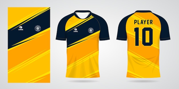 Modèle De Conception De Sport Maillot De Football Jaune