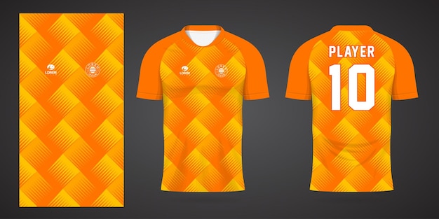 Modèle De Conception De Sport Maillot De Football Orange