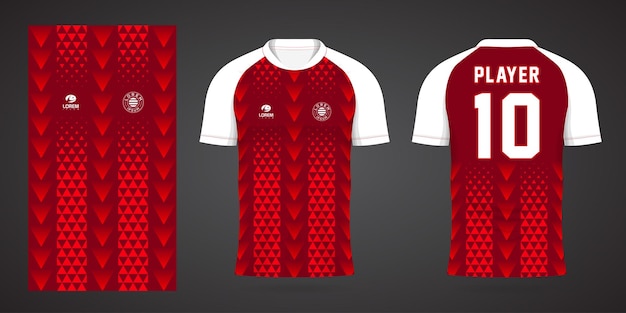 Modèle De Conception De Sport Maillot De Football Rouge